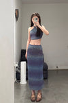 SWAYING/KNIT gradient straight dress SW23SS3B05 gradient purple PS62